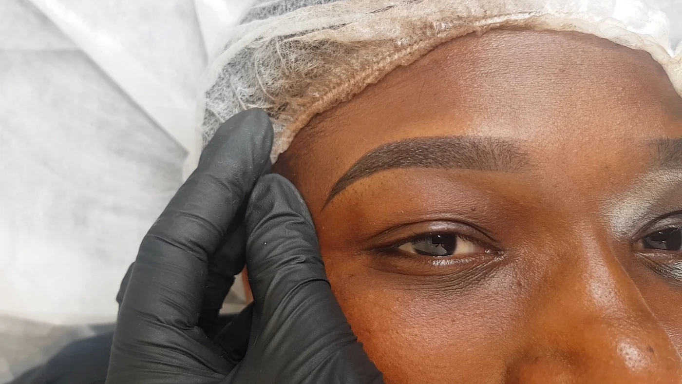 Freshly completed ombré powder brow from the September amendment
